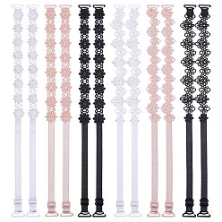 (52) Непрозрачная лаванда 6 пары 6 цвета полиэстеровые бретели для бюстгальтера, регулируемый держатель лямок бюстгальтера, с пластиковой пряжкой, цветок, разноцветные, 300~375x10x1 мм