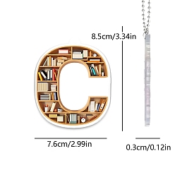 Letter C Подвесные украшения для книжной полки в форме акриловых букв, для дома, автомобиля, сумки, подвесные украшения, буква С, 85x76 мм