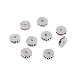 (52) Непрозрачная лаванда Стойки обшивки латунь микро проложить кубического циркония бусы, долговечный, без свинца и без кадмия, Плоский круглый / диск, Реальная платина, разноцветные, 8x2.3 мм, отверстие : 1.2 мм