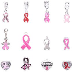 (52) Непрозрачная лаванда 11 шт 11 стили подвеска из сплава, осведомленности ленты, разноцветные, 9.5~37x7.5~18x2~8.5 мм, 1 шт / стиль