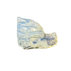 Опал Резные фигурки головы дракона из опалита, для домашнего офиса настольный орнамент фэн-шуй, 27x17 мм