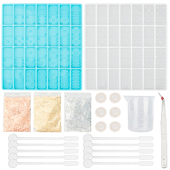 (52) Непрозрачная лаванда Силиконовые формы для домино своими руками, формы для литья смолы, для уф-смолы, изготовление эпоксидной смолы, разноцветные, 20x18.4x0.78 см, 2 цветов, 1 шт / цвет, 2 шт