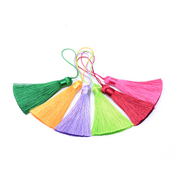 (52) Непрозрачная лаванда Полиэстер шнур кисточкой большие подвески, разноцветные, 85x12 мм