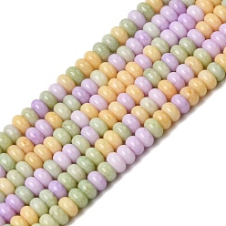 (52) Непрозрачная лаванда Треснувшая непрозрачная нить стеклянных бусин, рондель, разноцветные, 4.5x2.5 мм, отверстие : 0.6 мм, около 142~143 шт / нитка, 14.76'' (37.5 см) ~ 14.96'' (38 см)