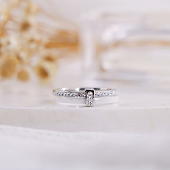 Нержавеющая Сталь Цвет Прямоугольные перстни из нержавеющей стали со стразами и керамикой, белые, цвет нержавеющей стали, размер США 6 (16.5 мм)