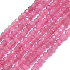 Турмалин Натуральный турмалин бисер нитей, граненые, круглые, 2~2.5 мм, отверстие : 0.5 мм, около 192~196 шт / нитка, 14.92~15.16 дюйм (37.9~38.5 см)