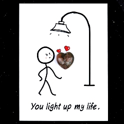 (RRHB277) Кристалл на подкладке из медово-бежевого цвета Украшения в форме сердца из натурального индийского агата, с бумажными карточками, фигурка для украшения дома, энергетический камень рейки для исцеления, 15 мм