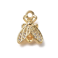 Прозрачный Латунные микро проложить кубического циркония прелести, летать, долговечный, без никеля , реальный 18 k позолоченный, прозрачные, 12x9.5x2.5 мм, отверстие : 1.5 мм