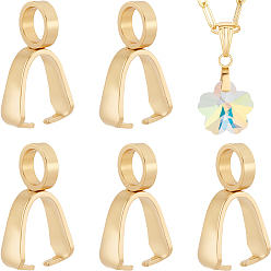 Настоящее золото 18K 80 шт. 201 зажимные дужки из нержавеющей стали для ледорубов, реальный 18 k позолоченный, 9x7.5x2.5 мм, отверстие : 2.5 мм