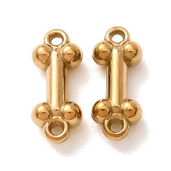 Real 18K Gold Plated 304 Stainless Steel Connector Charms, Bone Links, Ion Plating(IP), Long-Lasting Plated, Real 18K Gold Plated, 13x5.5x3.5mm, Hole: 1mm