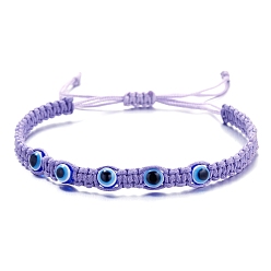 Фиолетовый Браслеты из бисера от сглаза, плетеные браслеты шнур, фиолетовые, 7-1/8~11 дюйм (18~28 см)