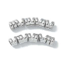 Платинированный Латунные бусины, без кадмия, без никеля и без свинца, Реальная платина, шириной 7.5~8.5 мм , 28.5~29.5 мм длиной, толщиной 5.5 мм , отверстие : 3.5 мм.