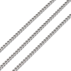 Нержавеющая Сталь Цвет 304 из нержавеющей стали обуздать цепи, пайки, цвет нержавеющей стали, 3x2x1 мм