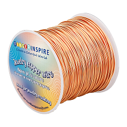Розовое Золото Круглая медная проволока для ювелирных изделий, с катушкой, розовое золото , 20 датчик, 0.8 мм, около 114.83 футов (35 м) / мешок