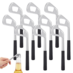 Платина 10 шт. цинковый сплав для открывания бутылок, с ручкой tpr, форма клюшки для гольфа, платина, 143x50x11 мм, внутренний диаметр: 16x25 мм