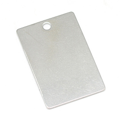Stainless Steel Color Tarnish Resistant 201 Stainless Steel Stamping Blank Tag Pendants, Rectangle, Stainless Steel Color, 30x20x1mm, Hole: 2.5mm