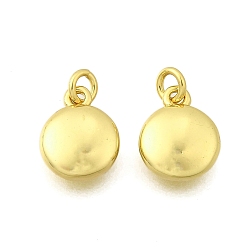 Плоский Круглый Латунь прелести, стойки покрытие, прочное покрытие, без кадмия и без свинца, реальный 18 k позолоченный, с целью перехода в кольце, плоско-круглые, 9.5x7.5x2.5 мм, отверстие : 2 мм