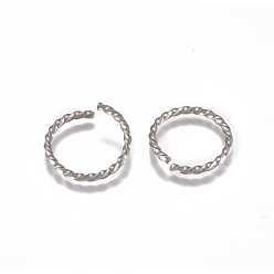 Нержавеющая Сталь Цвет Устойчивые к потускнению 304 витые открытые соединительные кольца из нержавеющей стали, круглые, цвет нержавеющей стали, 12 датчик, 20x2 мм, внутренний диаметр: 16 мм