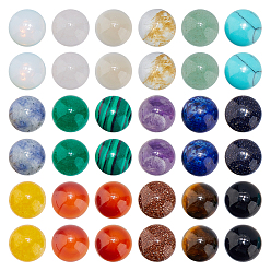 (52) Непрозрачная лаванда 72 шт. 18 цвета натурального нефрита кабошоны, окрашенные, полукруглые / купольные, разноцветные, 8x4 мм, 4 шт / цвет