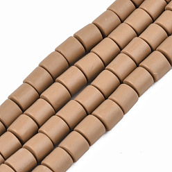Camel Handmade Polymer Clay Bead Strands, Column, Camel, 6.5x6mm, Hole: 1.2mm, about 61pcs/strand, 15.75 inch(40cm)