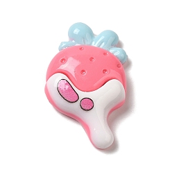 Клубника Непрозрачные кабошоны из мультяшной смолы, для изготовления ювелирных изделий, клубника, 33x19.5x7 мм