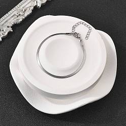 Нержавеющая Сталь Цвет Не тускнеет 304 браслет из нержавеющей стали с цепочками в елочку для мужчин и женщин, цвет нержавеющей стали, широк: 2.5 мм, 6-1/2 дюйм (16.5 см)