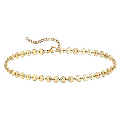 Золотой Летний пляж 201 браслеты на ногу из нержавеющей стали с дисками и пайетками для женщин, золотые, 9-7/8 дюйм (250 мм)