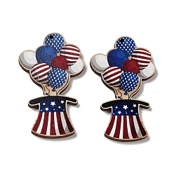  баллон Большие кулоны из дерева,  баллон, 55x32x2.5 мм, отверстие : 1.6 мм