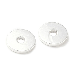 Серебро Spacer бисер латунные, долговечный, плоско-круглые, серебряные, 7x1 мм, отверстие : 1.8 мм