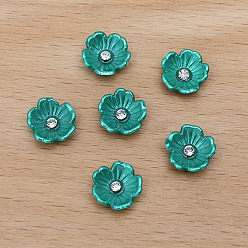 Темный Голубой Кабошоны из смолы, цветок, темные голубые, 11 мм