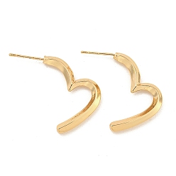 Light Gold Alloy Hoop Earring, with Steel Pin, Light Gold, 24.5~26x3mm