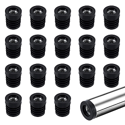 Черный 40 шт. круглая пластиковая заглушка для трубки, чёрные, 22.5x19.5 мм, внутренний диаметр: 7 мм