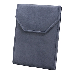 Серый Бархатные сумки для хранения ожерелья, rcetangle, серые, 20.5x15.5x0.18 см