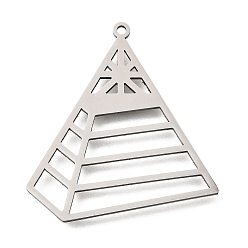 Нержавеющая Сталь Цвет 201 подвески из нержавеющей стали, лазерная резка, очарование пирамиды, цвет нержавеющей стали, 32.5x31x1 мм, отверстие : 1.5 мм