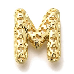 Letter M Латунные подвески, подвески с полыми буквами, стойки покрытие, долговечный, без кадмия и без свинца, Буква М, 21.5x17.5x6.5 мм, отверстие : 5x2.7 мм