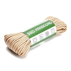 PeachPuff 550 Paracord Polyester Parachute Cord, 7 Strand Core Cord, Round, PeachPuff, 4mm, about 33.90 Yards(31m)/Bundle