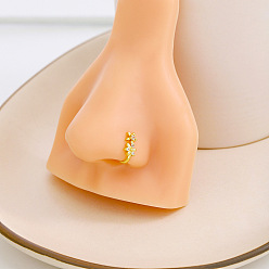 Золотой Сплав кристалл горный хрусталь клипса на кольца для носа, золотые, цветок, 12 мм