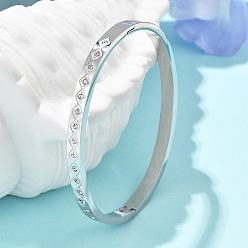 Нержавеющая Сталь Цвет 304 из нержавеющей стали браслеты горный хрусталь для женщин, ромб, цвет нержавеющей стали, внутренний диаметр: 2-2/8x2-3/8 дюйм (5.05x6 см)