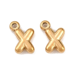 Letter X 304 подвески из нержавеющей стали, письмо амулеты, ионное покрытие (ip), Письмо X, 9.5~10x2.5~9x2.5 мм, отверстие : 1.2 мм
