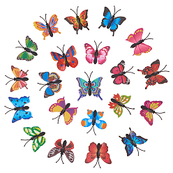 Random Single Color or Random Mixed Color Iron Map Pins, Drawing Push Pins, Round Head Thumbtack, with Plastic, for Office & School Supplies, Butterfly, Random Single Color or Random Mixed Color, 38~45x38~40x5mm, Pin: 1mm, 30pcs/box
