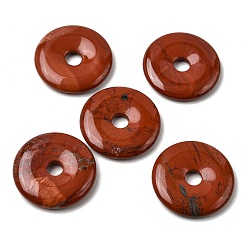 Красный Камень Пончик / пи диск из натурального камня подвески, красная яшма, ширина пончика: 16 мм, 40x5.5 мм, отверстие : 8 мм