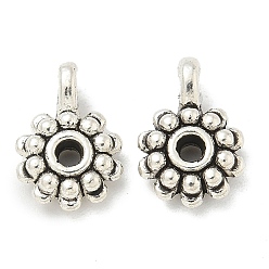 Античное Серебро Сплавочные овальные бусины тибетского стиля , без кадмия и без свинца, цветок, античное серебро, 12.5x8.5x3 мм, отверстие : 1.5 мм, 1250 шт / 1000 г