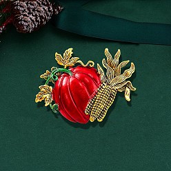 Тыква Эмалированная брошь на тему Дня благодарения, значок из сплава для рюкзака, тыква, 50x40 мм