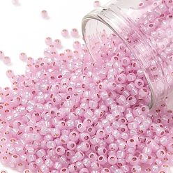 (PF2105) PermaFinish Pink Opal Silver Lined Тохо 11/0 круглые бусины, японский бисер, (pf 2105) вечный розовый опал с серебряной подкладкой, 2.2 мм, отверстие : 0.8 мм, Около 5555 шт / 50 г