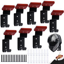 Черный 4 Подставка для шляп из дерева и углеродистой стали для сумок, настенная вешалка для ковбойских шляп, с винтами, чёрные, 145x73x95.5 мм