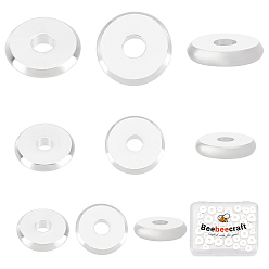 Посеребрённый 60шт 3 стиль латунные бусины, долговечный, Диск / плоские круглые, Heishi бусы, 925 серебро покрытием, 7~10x1.5~2 мм, отверстие : 1.8~3 мм, 20 шт / стиль