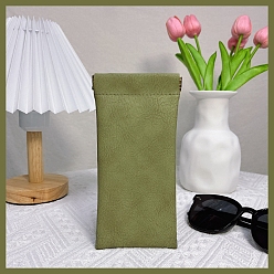 Светло-зеленый Коричневый Прямоугольный футляр для очков из искусственной кожи, переносной вставной чехол для солнцезащитных очков, мягкая сумка для хранения с утюгом и отжимным верхом, оливковый, 180x90 мм