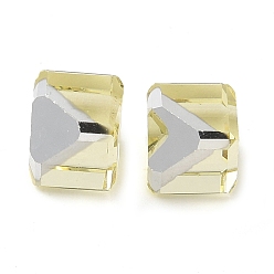 Шампанско-Желтый K9 стеклянные имитации австрийских хрустальных бусин, без отверстия , квадратный, шампанское желтый, 6x6x6 мм