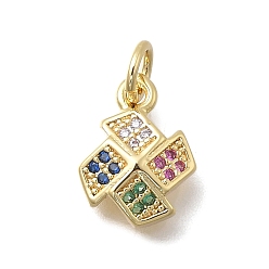 Настоящее золото 18K Латунные микро проложить кубического циркония прелести, ветряная мельница, без кадмия и без свинца, стойки покрытие, долговечный, с целью перехода в кольце, реальный 18 k позолоченный, 12.5x9x3.5 мм, отверстие : 3.5 мм