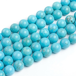 Магнезит Бусины из натурального магнезита, окрашенная и подогревом, круглые, 9.8~10 мм, отверстие : 1 мм, около 41 шт / нитка, 15.75 дюйм (40 см)